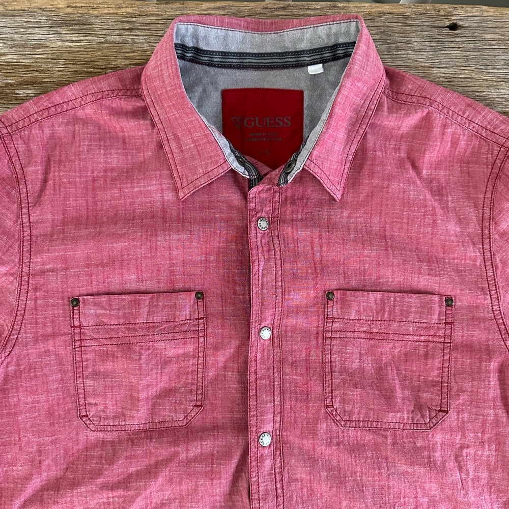 Mens Guess Long Sleeve Button Down Shirt - L